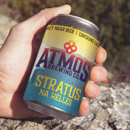 Atmos Brewing STRATUS Non-Alcoholic Helles Beer - 0.5% ABV - 12oz - ProofNoMore