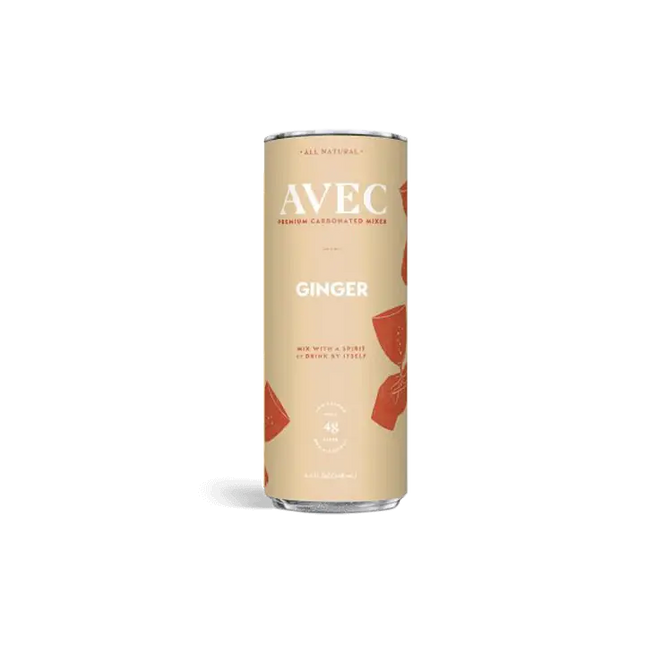 AVEC GINGER - Premium Carbonated Mixer - Non-Alcoholic Beverage - 8.45oz - ProofNoMore