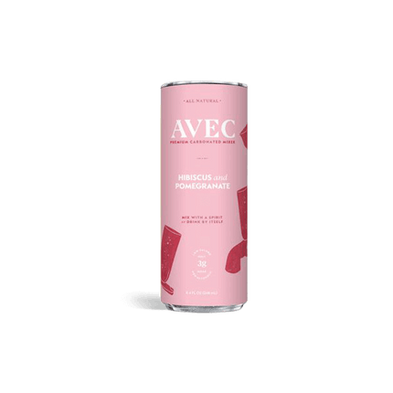 AVEC HIBISCUS & POMEGRANATE - Premium Carbonated Mixer  Non-Alcoholic Beverage - 8.45oz - ProofNoMore