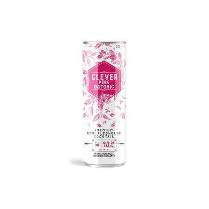 Clever Pink G and Tonic - Non-Alcoholic Craft Mocktail - 12oz  Cans - ProofNoMore