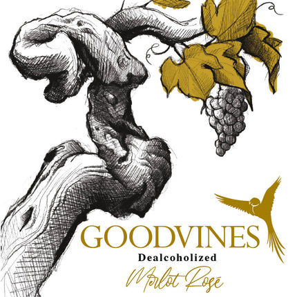 Goodvines Non-Alcoholic Merlot Rose Front Label