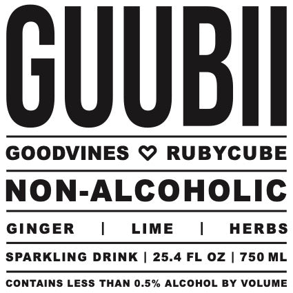 Goodvines GUUBII Non-Alcoholic Aperitif w. Ginger & Lime - Front Label