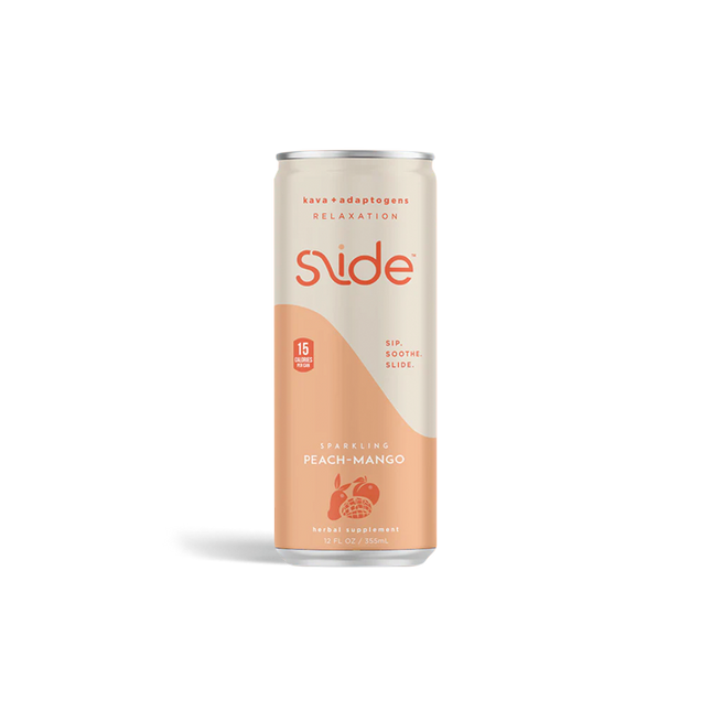 Slide Kava – Sparkling Peach-Mango Kava and Adaptogens – 12oz - ProofNoMore