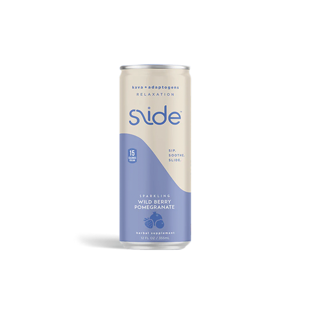 Slide Kava – Sparkling Wild Berry & Pomegranate Kava and Adaptogens – 12oz - ProofNoMore